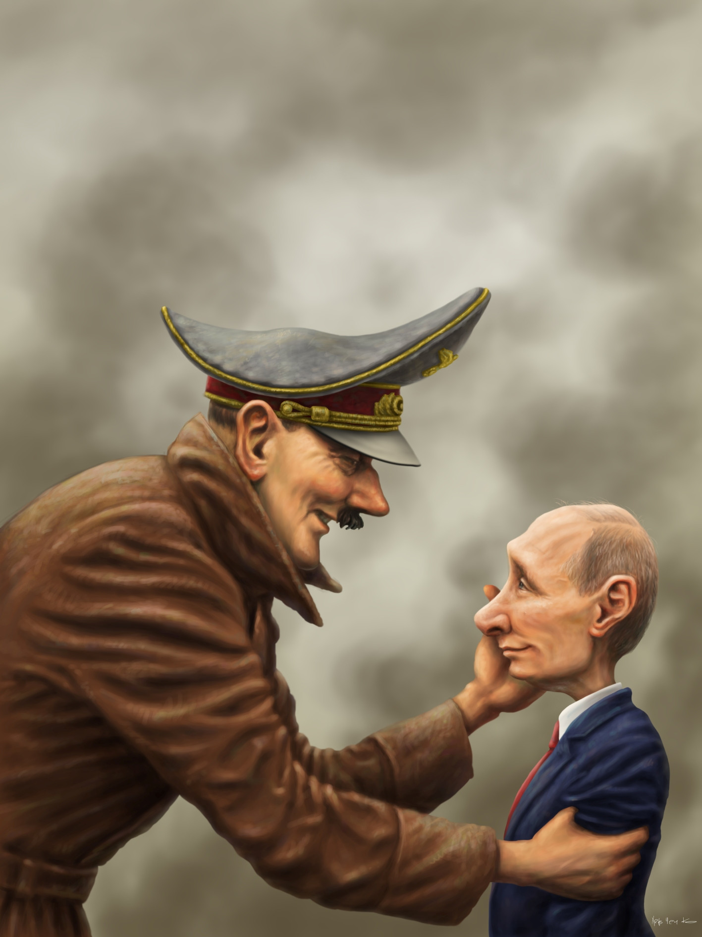 Карикатуры на Путина и Гитлера