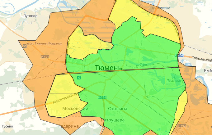 Рощино тюмень карта