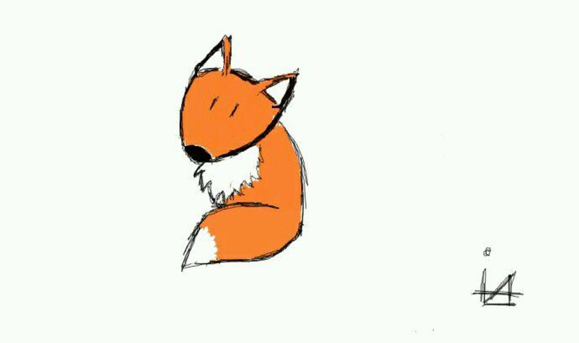 Очень маленький рисунок лисы