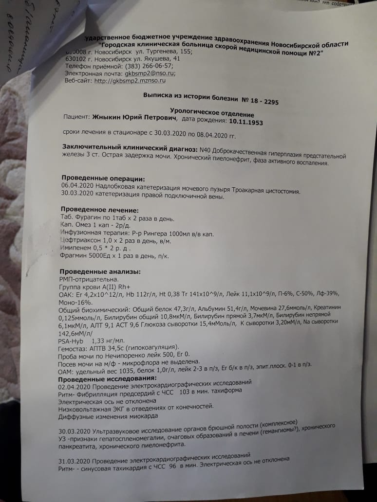 Городская клиническая больница скорой медицинской помощи №2, урологическое  отделение в Новосибирске — отзыв и оценка — Galina Zhlobintseva