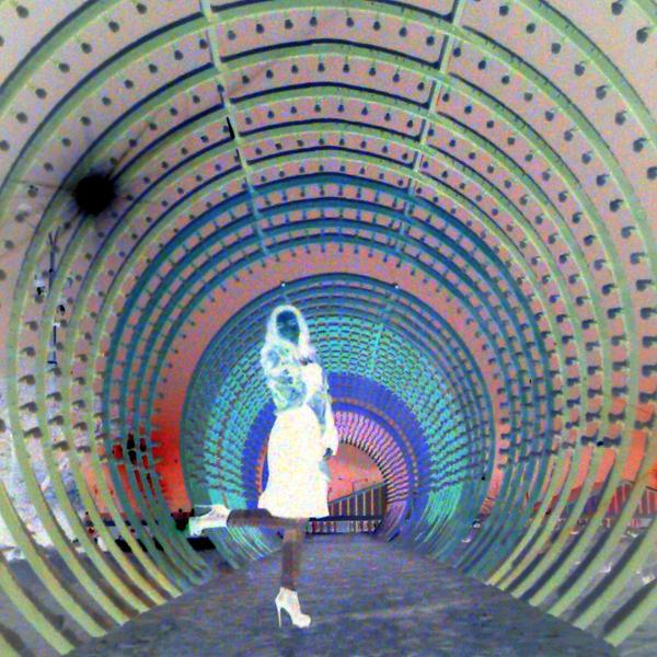 Световой туннель в цветовой инверсии и, предположительно, женская особь ночного обитателя ПГ.