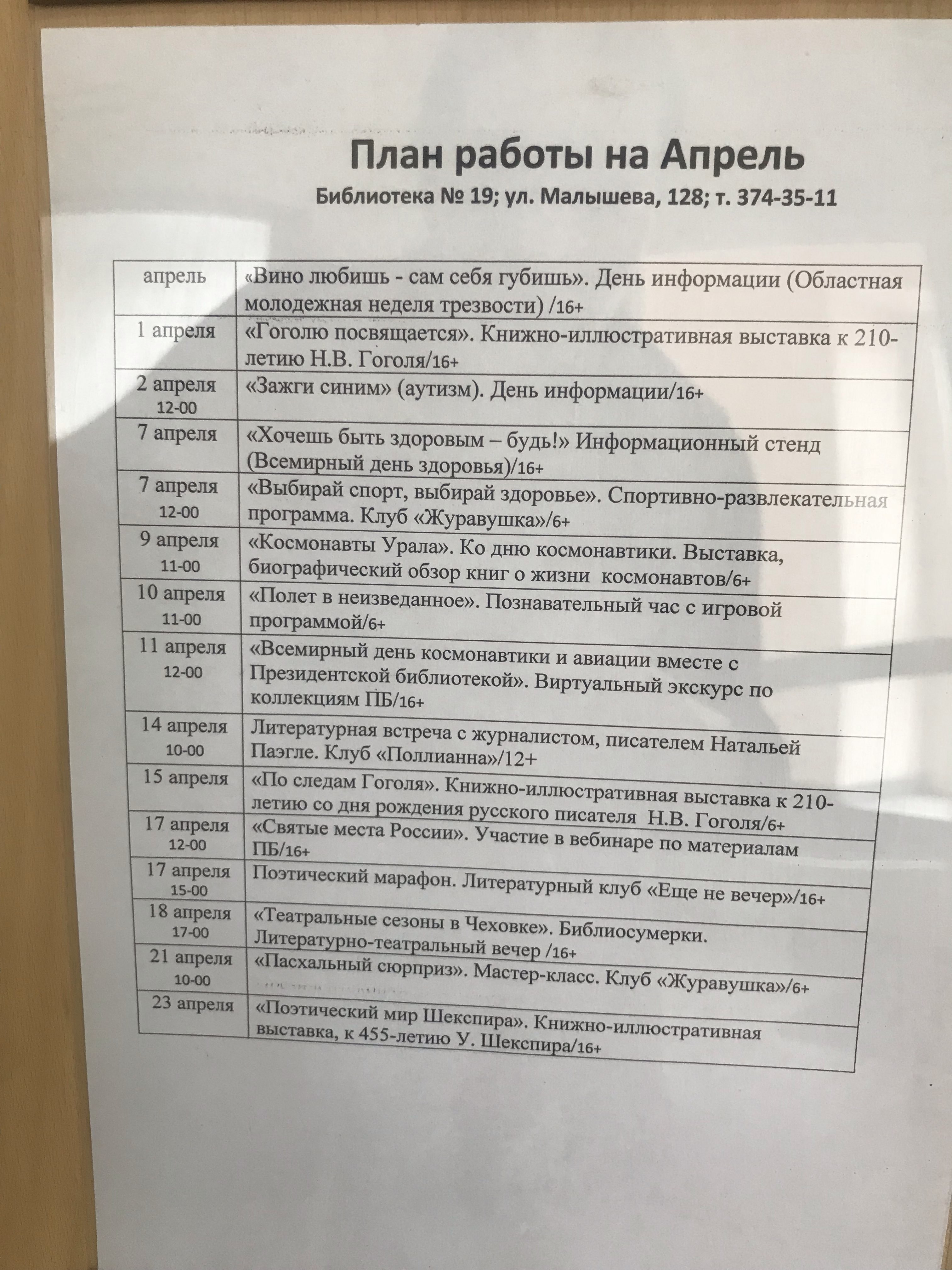 Библиотека №19 им. А.П. Чехова, улица Малышева, 128, Екатеринбург — 2ГИС