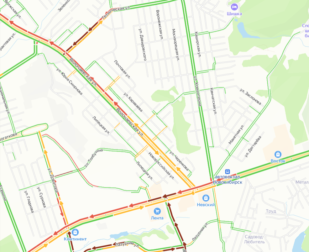 Карта новосибирска 2гис пробки