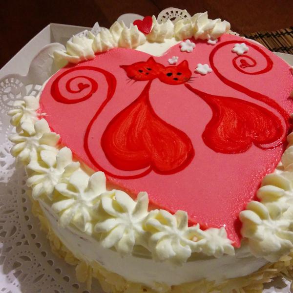 торт на День святого Валентина