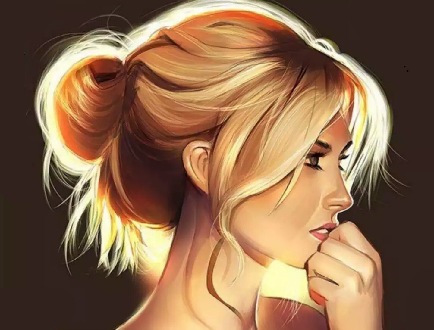 Иллюстрация девушка блондинка