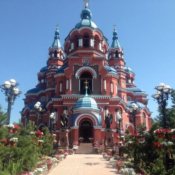 Казанская Церковь Иркутск ночью