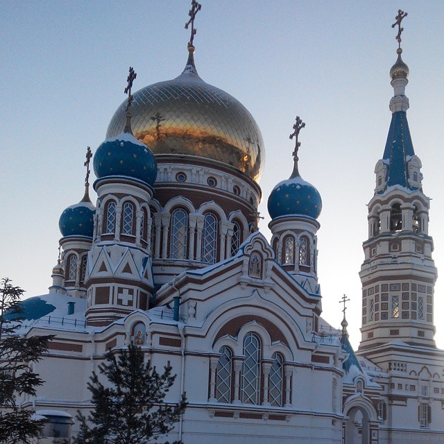 Успенский собор Омск сверху