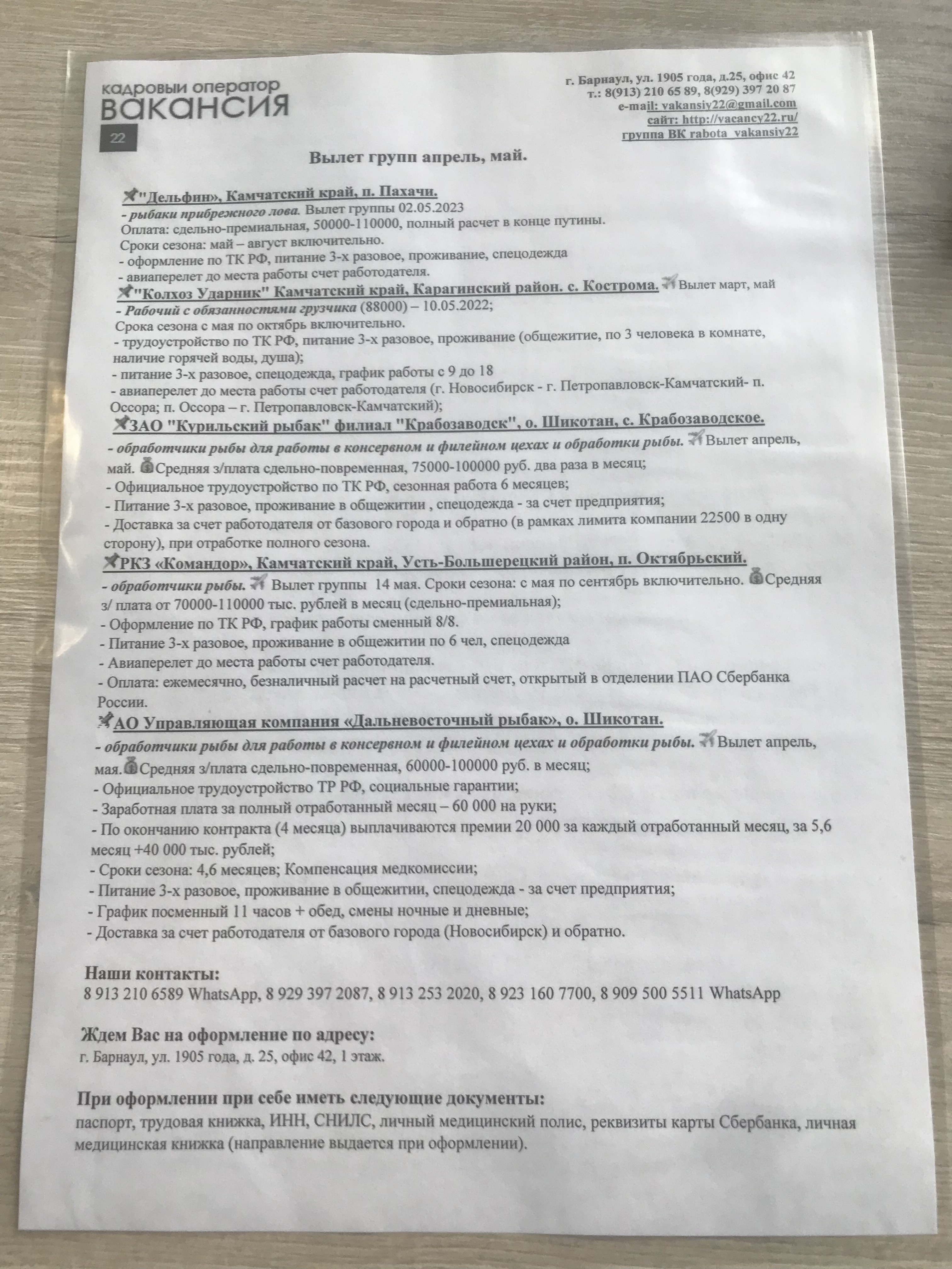 Вакансия22, агентство по подбору персонала для работы вахтовым методом,  1905 года улица, 25, Барнаул — 2ГИС