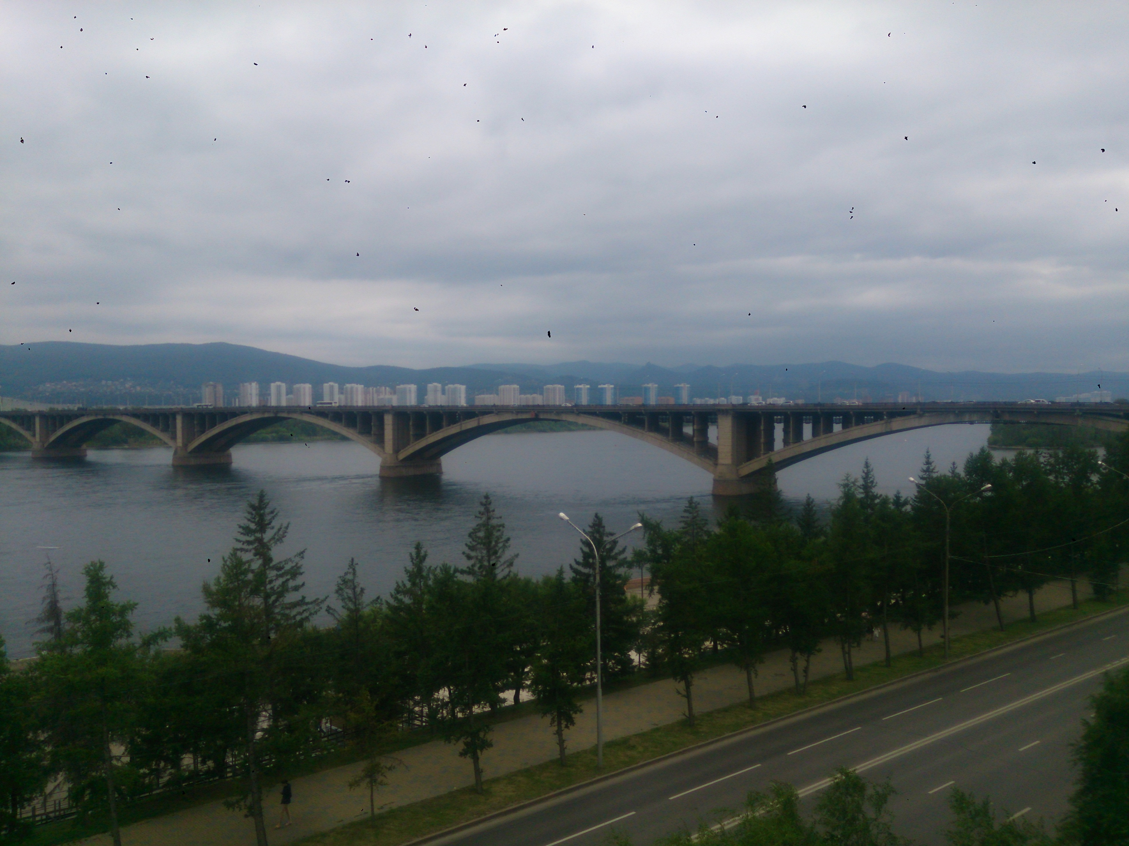 Вид из окна на Енисей Красноярск