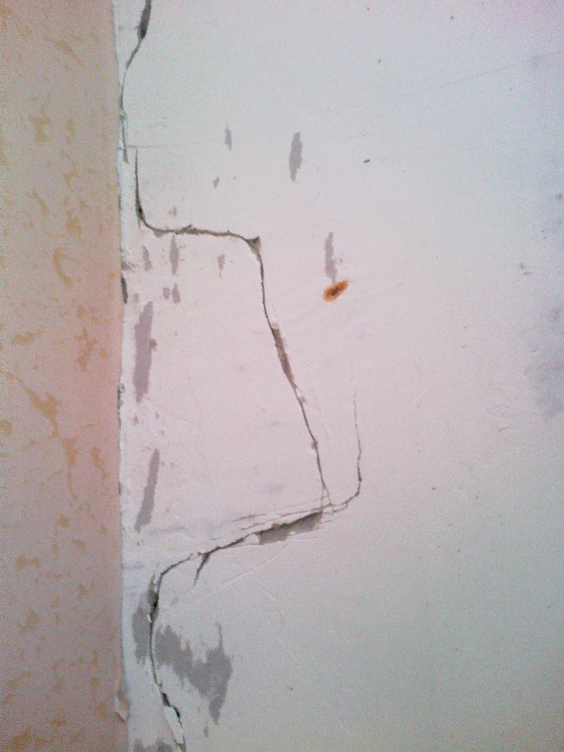 на несущей стене дома трещина