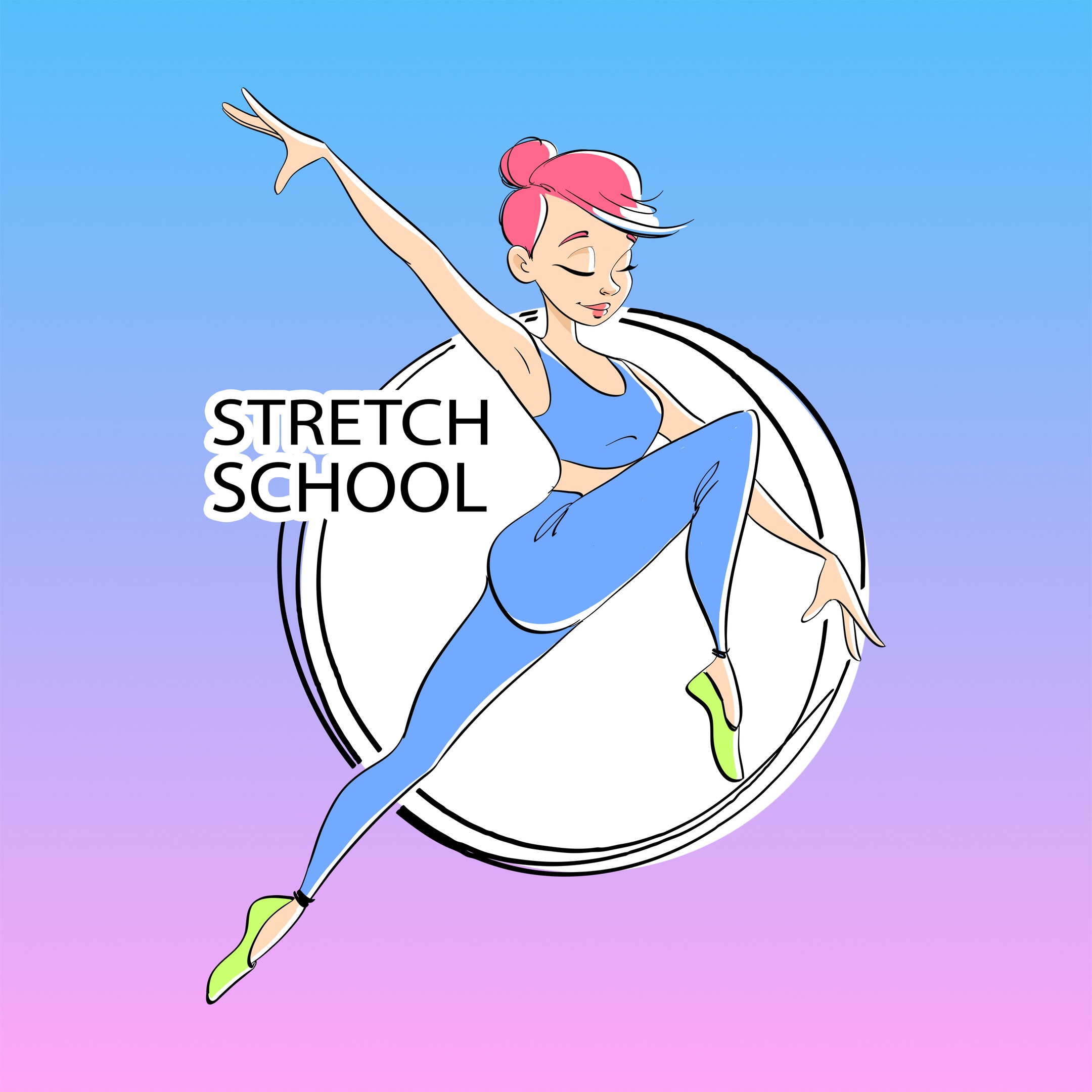 Шпагат силуэт. Шпагат клипарт. Stretch School Воронеж. Рисовать девочку на шпагате.