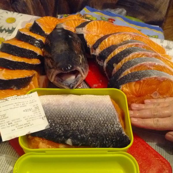 Аппетитные кусочки Семги из Делси. 5 кг. за 3290 руб. Мы любим рыбу:)