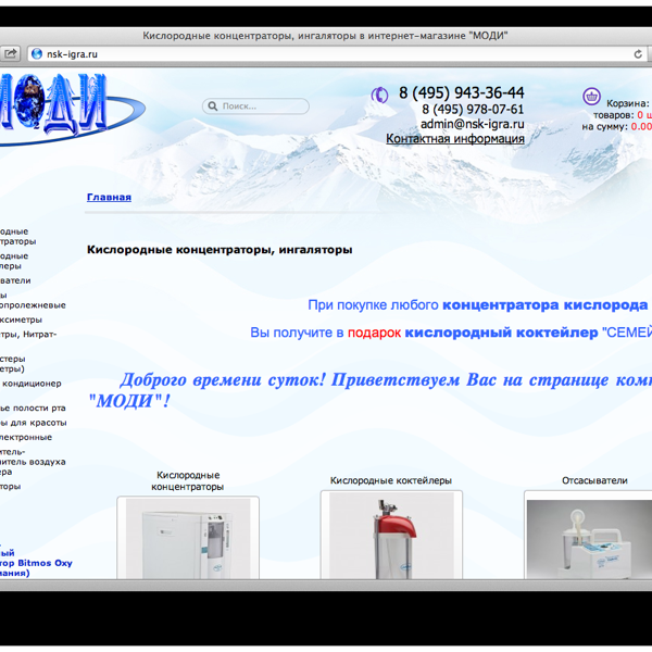 вот как выглядит сайт интернет-магазина по адресу http://nsk-igra.ru