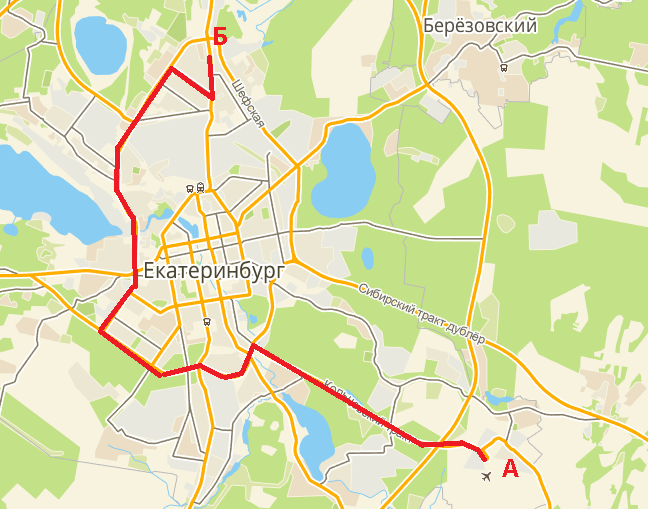 Карта екатеринбурга юз